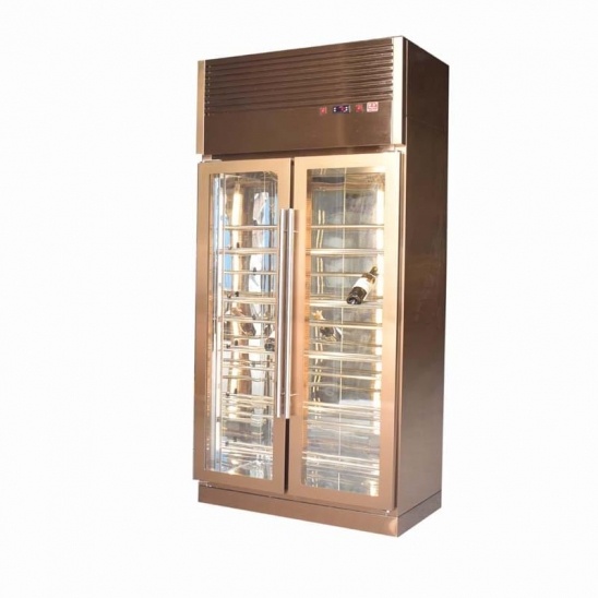 2 portas de vidro, aço inoxidável, display de vinho refrigerando congelador 