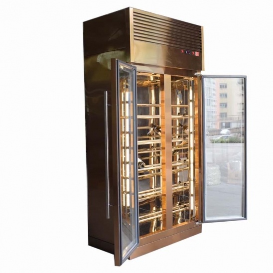 2 portas de vidro, aço inoxidável, display de vinho refrigerando congelador 