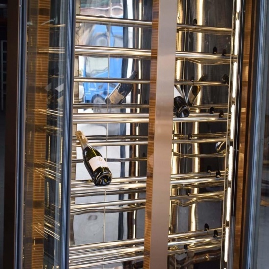 2 portas de vidro, aço inoxidável, display de vinho refrigerando congelador 
