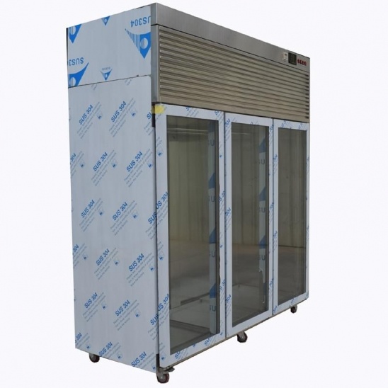Direto da fábrica 304 de aço inoxidável porta de vidro seca e envelhecida carne de exibição de gabinete 
