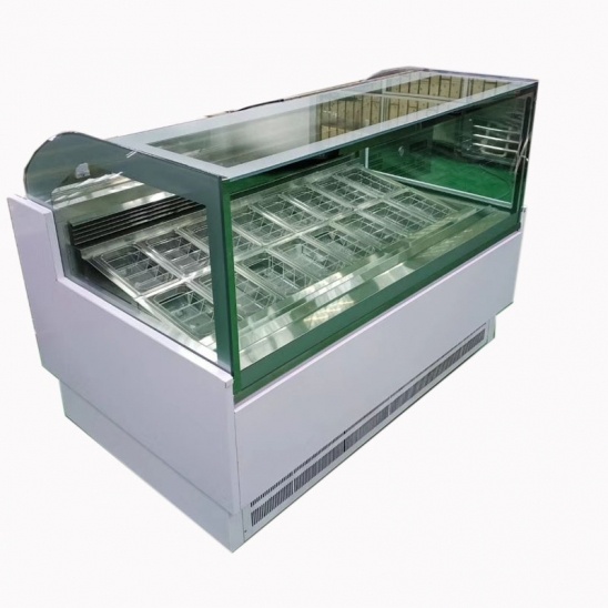 Vertical de baixa temperatura branco aço inoxidável sorvete armário de exposição 