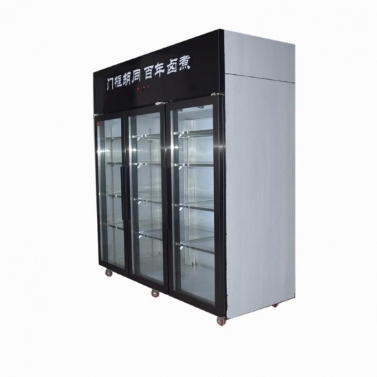 Personalizado 3 portas de aço inoxidável conservação de alimentos apresentar cozinha freezer 