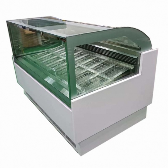 Vertical de baixa temperatura branco aço inoxidável sorvete armário de exposição 