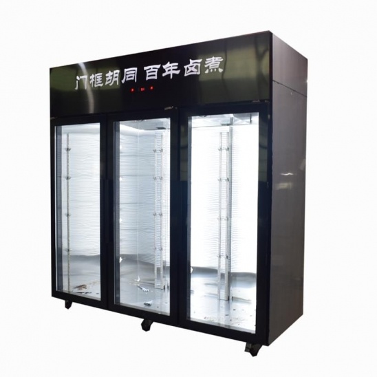 Personalizado 3 portas de aço inoxidável conservação de alimentos apresentar cozinha freezer 