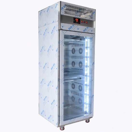 Única porta de vidro, aço inoxidável 304 em Branco secagem de exibição congelador 