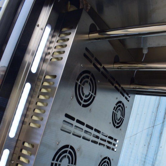 Dois porta de vidro preto de aço inoxidável de carne de secagem de exibição congelador 