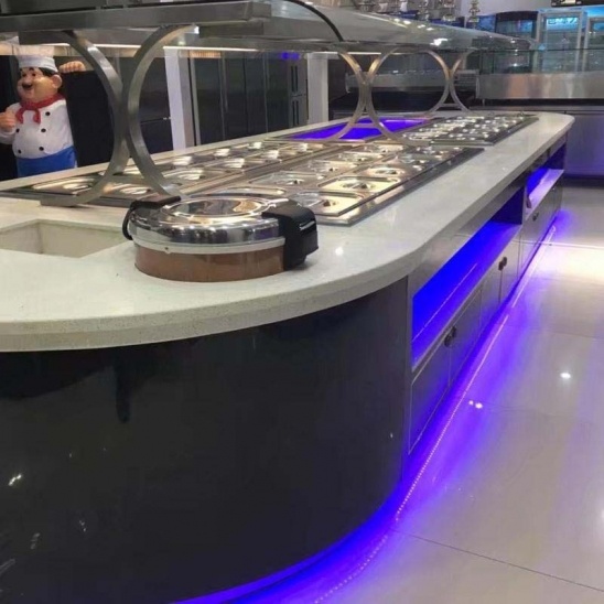 Personalizados grande de aço inoxidável a quente e a frio legumes cozidos exibição de pequeno-almoço tabela 