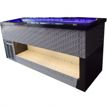  De aço inoxidável visor aberto refrigerados congelador