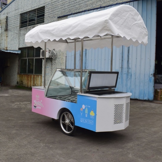 Comercial elétrica de alta qualidade supermercado empurrar de carrinho de sorvete 