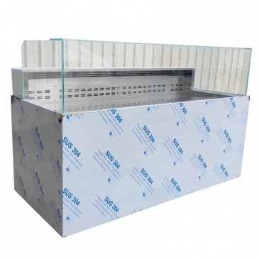 freezer aberto de aço inoxidável