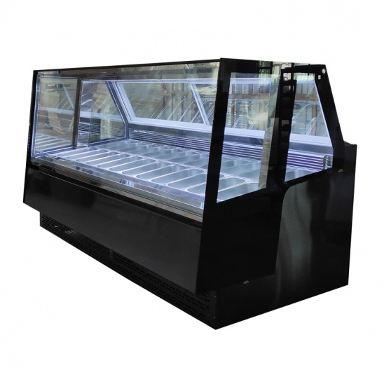versão europeia de vitrine de sorvete de baixa temperatura 