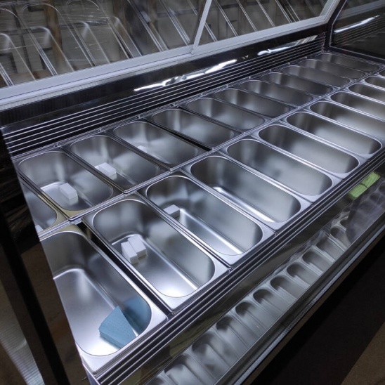 versão europeia de vitrine de sorvete de baixa temperatura 