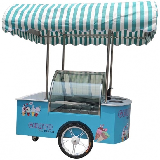 móvel personalizado gelato carrinho de congelador com display de sorvete 