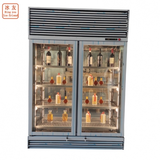 personalizado frente e verso refrigerador de vidro de vinho com bebida gelada 