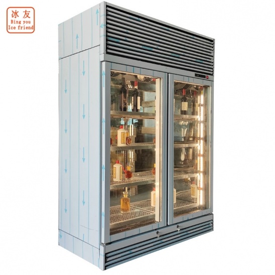 personalizado frente e verso refrigerador de vidro de vinho com bebida gelada 